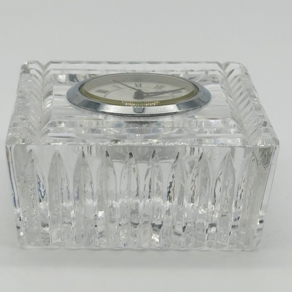 Vintage Waterford Crystal Boudoir/Small Table Clock, Roman Numerals, Circa 1990s - Picture 7 of 8